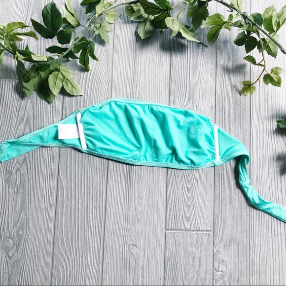 FINAL! Teal w/ white beading bikini top | M | - Picture 3 of 4